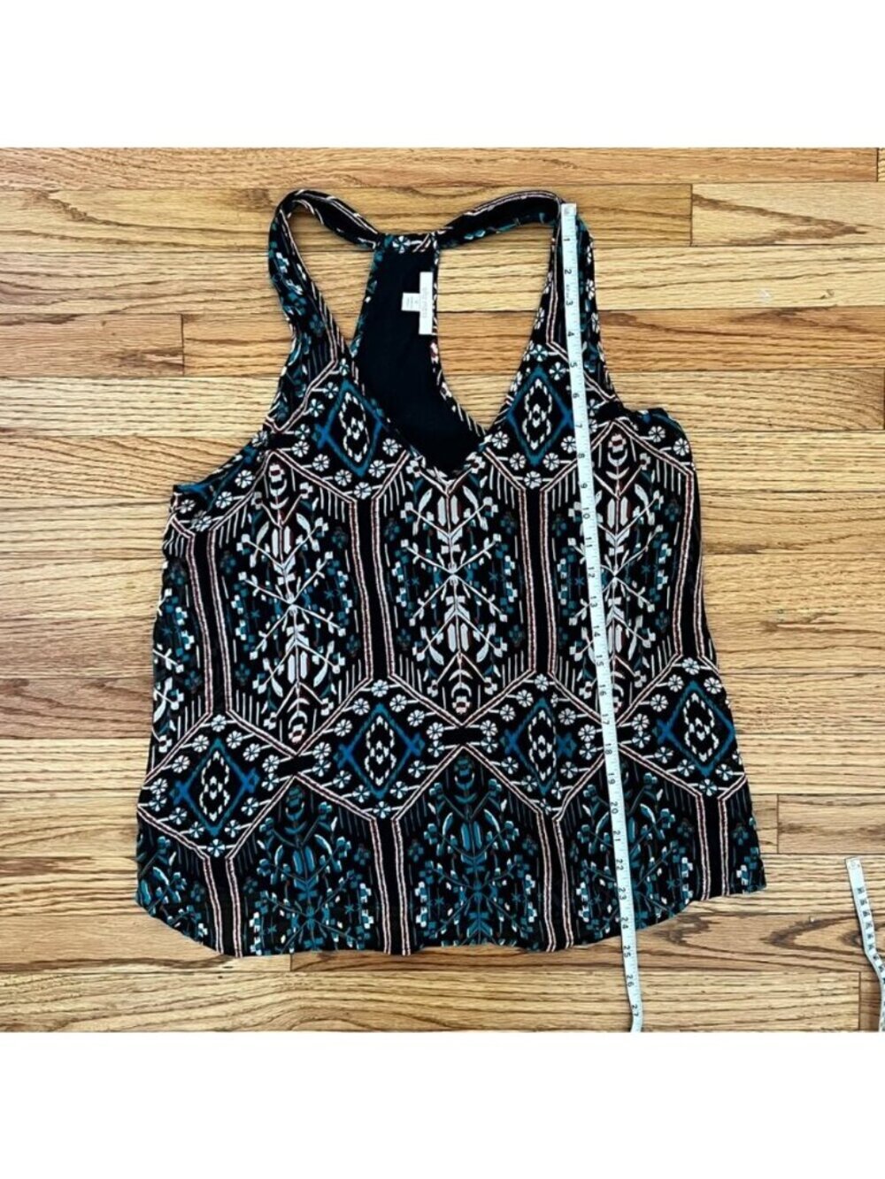 Ella Moss Chic Racerback Tank Boho Geometric Print Top Sz M Flowy Resort - Picture 13 of 13
